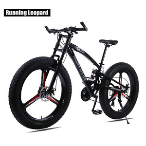 Running Leopard 7/21/24 Speed 26x4.0 Fat bike Bicicleta de montaña Nieve Bicicleta Amortiguador Suspensión Horquilla Entrega gratuita Bicicleta de Rusia