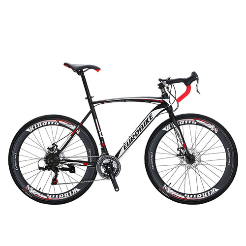 EUROBIKE 21 Speed 700C Bicicleta de carretera Doble freno de disco Bicicleta de carretera Tamaño de cuadro 54cm Bicicleta de carretera