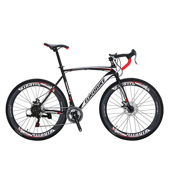 EUROBIKE 21 Speed 700C Bicicleta de carretera Doble freno de disco Bicicleta de carretera Tamaño de cuadro 54cm Bicicleta de carretera