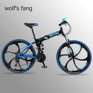 Colmillo de lobo Bicicleta de montaña 21 velocidades 26 "pulgadas Bicicleta plegable bicicleta de carretera Frenos de doble disco bicicletas de montaña plegables bicicleta de estudiante