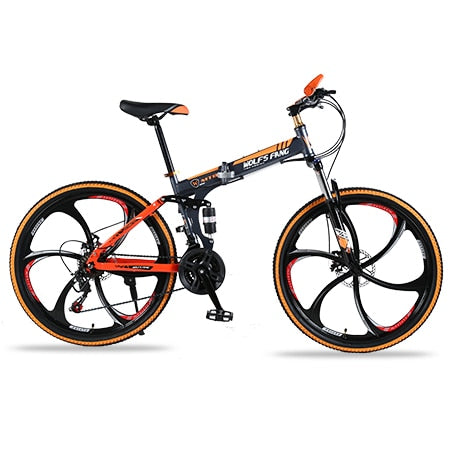 Colmillo de lobo Bicicleta de montaña 21 velocidades 26 "pulgadas Bicicleta plegable bicicleta de carretera Frenos de doble disco bicicletas de montaña plegables bicicleta de estudiante