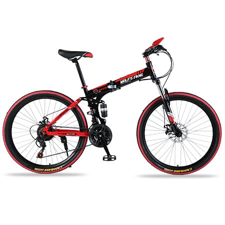 Colmillo de lobo Bicicleta de montaña 21 velocidades 26 "pulgadas Bicicleta plegable bicicleta de carretera Frenos de doble disco bicicletas de montaña plegables bicicleta de estudiante