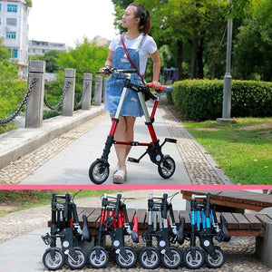 City Elf Bike 8/10 pulgadas de aleación de aluminio ultraligero Mini bicicleta plegable Compras Metro Viaje portátil Bolsillo Unisex Ciclismo