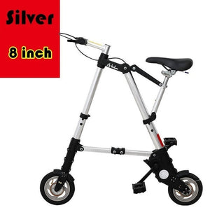 City Elf Bike 8/10 pulgadas de aleación de aluminio ultraligero Mini bicicleta plegable Compras Metro Viaje portátil Bolsillo Unisex Ciclismo