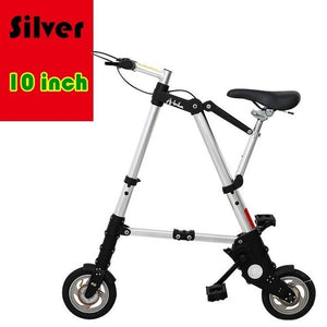 City Elf Bike 8/10 pulgadas de aleación de aluminio ultraligero Mini bicicleta plegable Compras Metro Viaje portátil Bolsillo Unisex Ciclismo