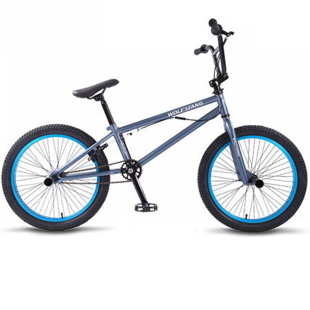 Rendimiento marco de acero fang 20Inch BMX del lobo bici neumático púrpura / rojo para la demostración del truco acrobático posterior de la bici de la bicicleta exclusiva calle